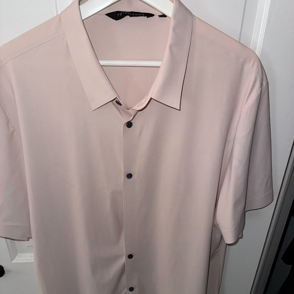 7 Diamonds Men's Button-Down Short Sleeves Shirt